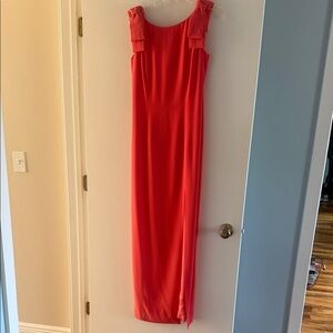 Chic Sleeveless Coral Maxi Dress